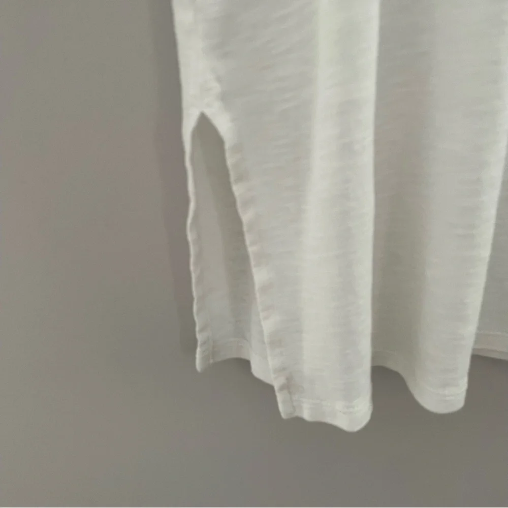 J. JILL Pima Short Sleeve V-Neck White Tee Tunic Large - Picture 4 of 6